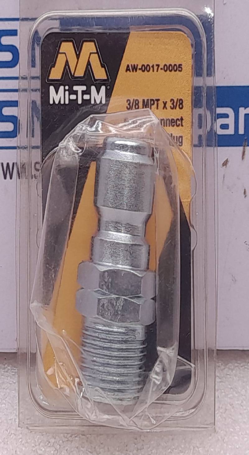 MITM AW-0017-0005 Quick Connect Steel Plated Plug 3/8MPT x 3/8 3PCs In Lot
